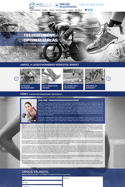sport oldalak webdizájn tervezése